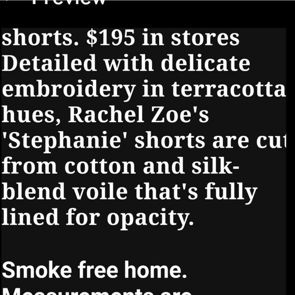 Rachel Zoe Stephanie  Shorts Cotton Silk Blend NWT - Picture 8 of 9